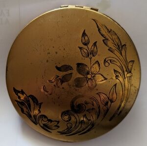 Vintage Dorset Fifth Avenue Gold Floral Compact